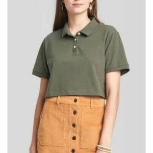 wild fable crop polo top